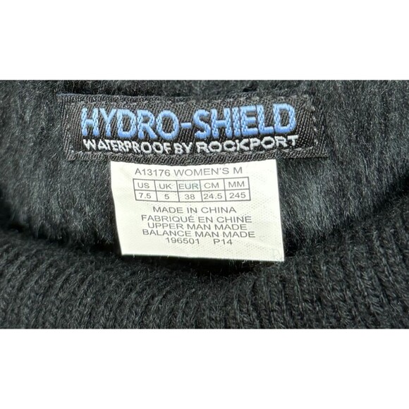 Rockport Waterproof Black 7.5 HydroShield Lug Snow Boots Fleece Lined Quilt Zip - Picture 7 of 9